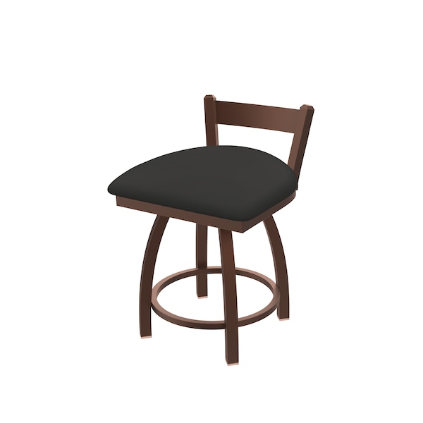 18" Low Back Swivel Vanity Stool, Bronze Finish, Canter Iron Seat